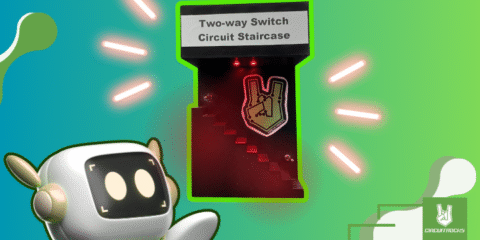3D Two-way Switch | Circuit Staircase Easy Build 3D Two-Way Switch Circuit Staircase showing two SPDT switches and LED indicators for learning basic home wiring.