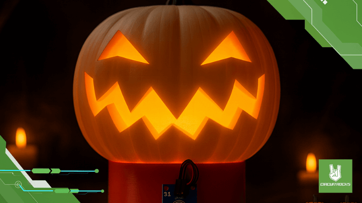 Touch-o-Lantern: 3D-printed pumpkin prop with capacitive touch, Arduino-controlled LED + sound — Circuitrocks
