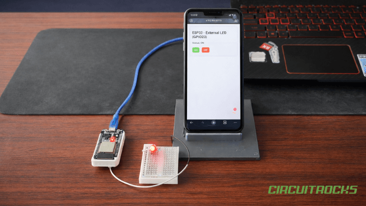 External LED via Wi-Fi | ESP32 Mini Guide ESP32 external LED control via Wi-Fi using web server