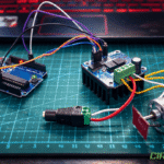 BTS7960 motor driver wiring test with Arduino Uno, DC motor, jumper wires, and external 12V DC 1A power supply